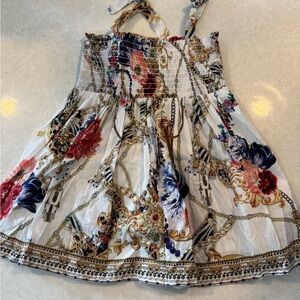 Camilla White and Red Smocked Sundress Resort Wear